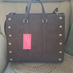 Betsey Johnson Black Crossbody Bag with Gold Accents